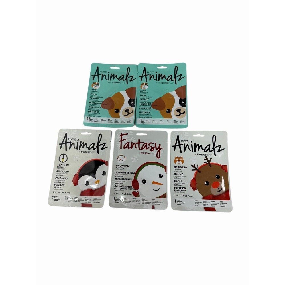 lot of 5 masque bar pretty animalz skin care face‎ mask sheets made south korea